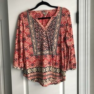 Lucky Brand 3/4 Sleeve Top